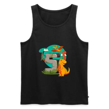 5. Geburtstag 5 Jahre Dino Dinosaurier Fan - Männer Premium Bio Tank Top - Schwarz - Vorne - AI Model Male 178 light (178cm)