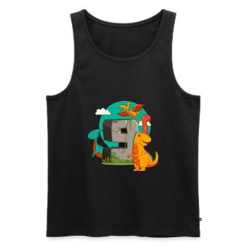 9. Geburtstag 9 Jahre Dino Dinosaurier Fan - Männer Premium Bio Tank Top - Schwarz - Vorne - Michal (187cm)