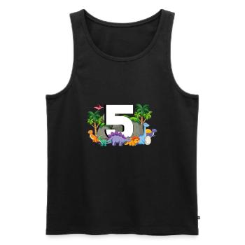 5. Geburtstag 5 Jahre Dino Dinosaurier Fan - Männer Premium Bio Tank Top - Schwarz - Vorne - AI Model Male 178 light (178cm)