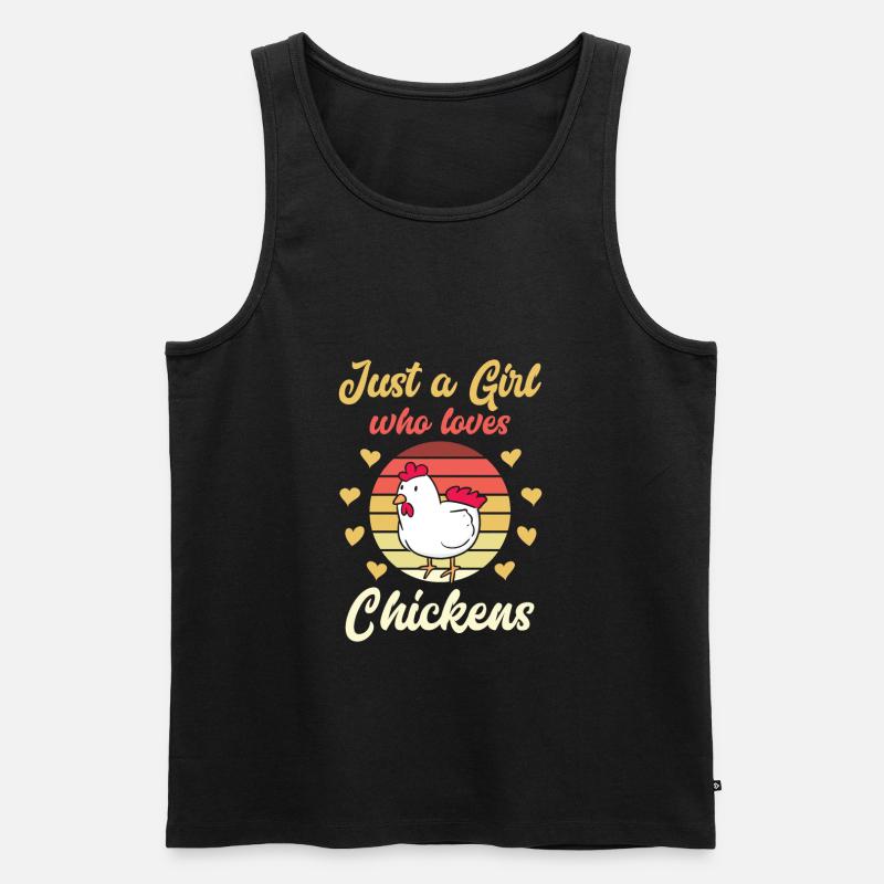 Huhn Hühner Mädchen - Männer Premium Bio Tank Top - Schwarz