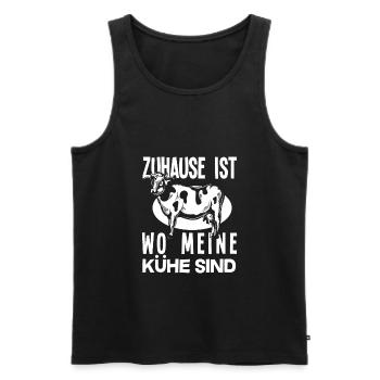 Zuhause Ist Wo Meine Kühe Sind Kuh Kühe - Männer Premium Bio Tank Top - Schwarz - Vorne - AI Model Male 178 light (178cm)