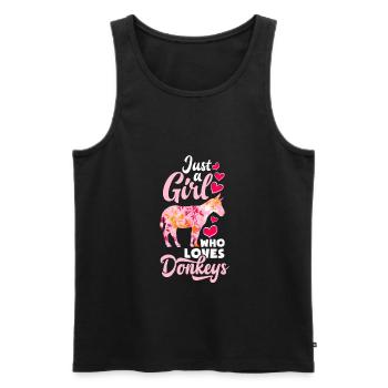 Lustiges Esel Liebhaber Geschenk Mädchen Esel - Männer Premium Bio Tank Top - Schwarz - Vorne - AI Model Male 178 light (178cm)
