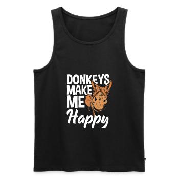 Funny donkey lover gift - Men's Premium Organic Tank Top - black - Front - Michal (187cm)