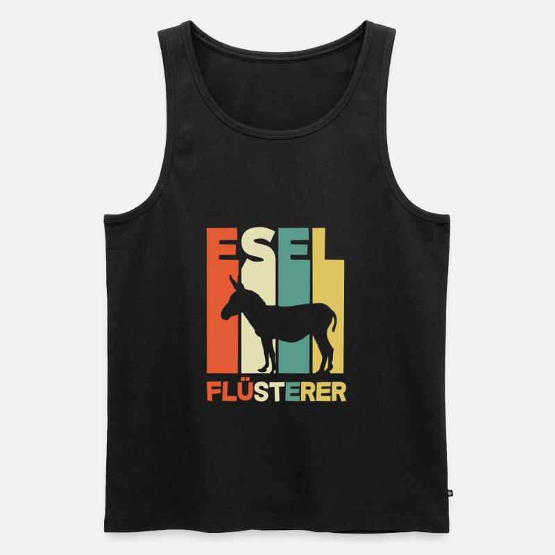 Esel Flüsterer Lustiges Esel Geschenk - Männer Premium Bio Tank Top - Schwarz