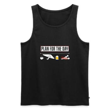 Fun plan for the day paragliding - Men's Premium Organic Tank Top - black - Front - Michal (187cm)