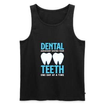 Dentiste Assistant dentaire Assistant dentaire Cadeau - Débardeur bio Premium Homme - noir - Devant - Michal (187cm)