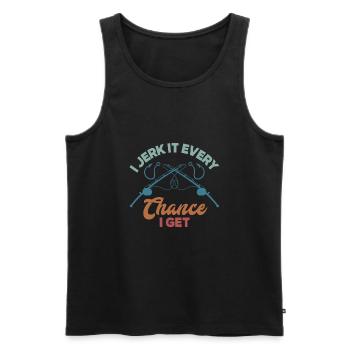 Lustiges Angeln Angler Fischer Geschenk - Männer Premium Bio Tank Top - Schwarz - Vorne - AI Model Male 178 light (178cm)