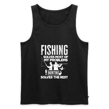Fun Fishing Angler Fisherman Gift - Men's Premium Organic Tank Top - black - Front - Michal (187cm)