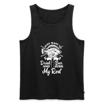 Fun Fishing Angler Fisherman Gift - Men's Premium Organic Tank Top - black - Front - Michal (187cm)