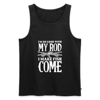 Fun Fishing Angler Fisherman Gift - Men's Premium Organic Tank Top - black - Front - Michal (187cm)