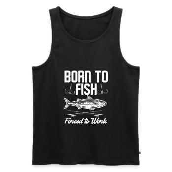 Cadeau amusant de pêcheur - Débardeur bio Premium Homme - noir - Devant - Michal (187cm)