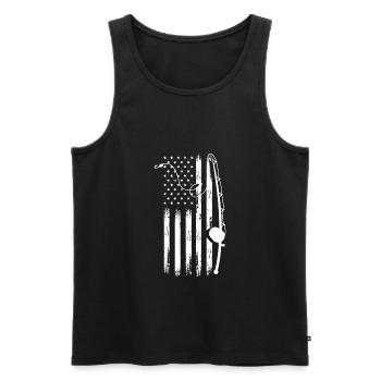 Cadeau amusant de pêcheur - Débardeur bio Premium Homme - noir - Devant - Michal (187cm)
