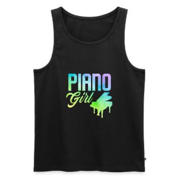 Funny Piano Player Piano Piano Pianist - Men's Premium Organic Tank Top - black - Front - AI Model Male 178 light (178cm)