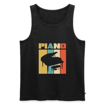 Funny Piano Player Piano Piano Pianist - Men's Premium Organic Tank Top - black - Front - AI Model Male 178 light (178cm)