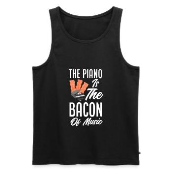 Funny Piano Player Piano Piano Pianist - Men's Premium Organic Tank Top - black - Front - AI Model Male 178 light (178cm)
