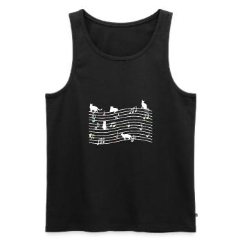Funny Piano Player Piano Piano Pianist - Men's Premium Organic Tank Top - black - Front - AI Model Male 178 light (178cm)