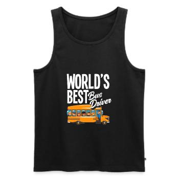 Funny School Bus Driver School Bus Bus Driver - Men's Premium Organic Tank Top - black - Front - AI Model Male 178 light (178cm)