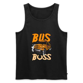 Funny school bus driver school bus bus driver - Men's Premium Organic Tank Top - black - Front - AI Model Male 178 light (178cm)