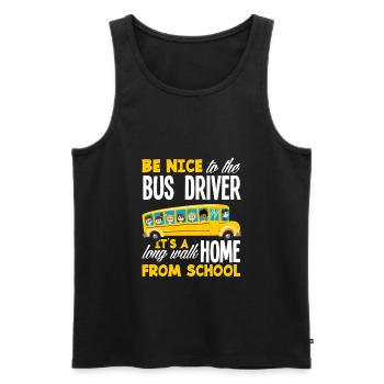 Funny school bus driver school bus bus driver - Men's Premium Organic Tank Top - black - Front - AI Model Male 178 light (178cm)