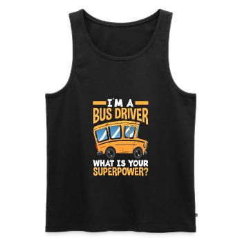 Funny school bus driver school bus bus driver - Men's Premium Organic Tank Top - black - Front - AI Model Male 178 light (178cm)
