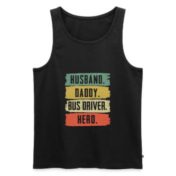 Funny school bus driver school bus bus driver - Men's Premium Organic Tank Top - black - Front - AI Model Male 178 light (178cm)