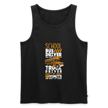 Funny school bus driver school bus bus driver - Men's Premium Organic Tank Top - black - Front - AI Model Male 178 light (178cm)