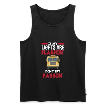 Funny school bus driver school bus bus driver - Men's Premium Organic Tank Top - black - Front - AI Model Male 178 light (178cm)