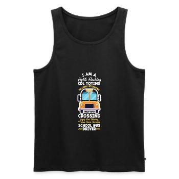 Funny school bus driver school bus bus driver - Men's Premium Organic Tank Top - black - Front - AI Model Male 178 light (178cm)