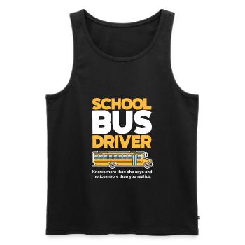 Funny school bus driver school bus bus driver - Men's Premium Organic Tank Top - black - Front - AI Model Male 178 light (178cm)