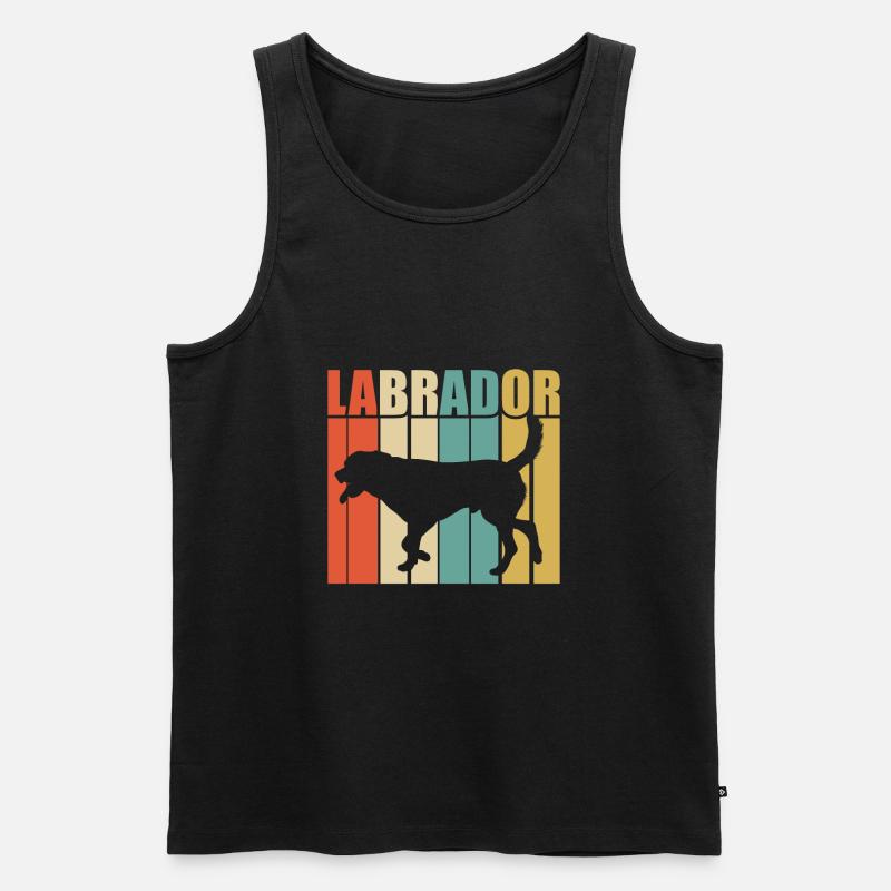Retro Labrador - Männer Premium Bio Tank Top - Schwarz