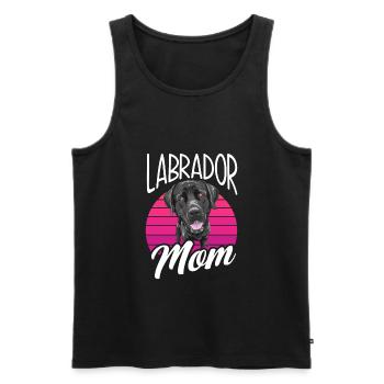 Labrador noir Labrador Mama - Débardeur bio Premium Homme - noir - Devant - Michal (187cm)