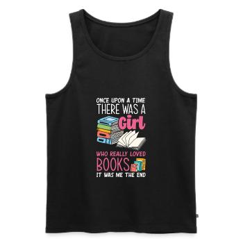 Bookworm Book Lover Librarian Gift - Men's Premium Organic Tank Top - black - Front - AI Model Male 178 light (178cm)