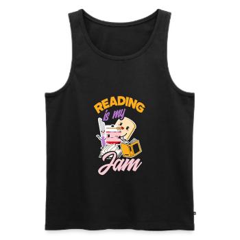 Bookworm Book Lover Librarian Gift - Men's Premium Organic Tank Top - black - Front - AI Model Male 178 light (178cm)