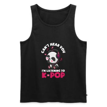 K-Pop K-Drama Musique pop coréenne - Débardeur bio Premium Homme - noir - Devant - AI Model Male 178 light (178cm)
