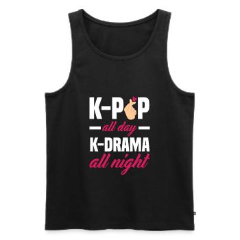 K-Pop K-Drama Musique pop coréenne - Débardeur bio Premium Homme - noir - Devant - AI Model Male 178 light (178cm)