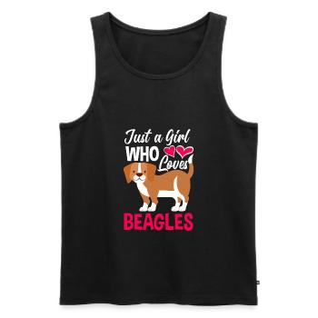 Lustiges Beagle Geschenk Beagle Mädchen - Männer Premium Bio Tank Top - Schwarz - Vorne - AI Model Male 178 light (178cm)
