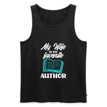 Author Author Funny Author Gift - Men's Premium Organic Tank Top - black - Front - AI Model Male 178 light (178cm)