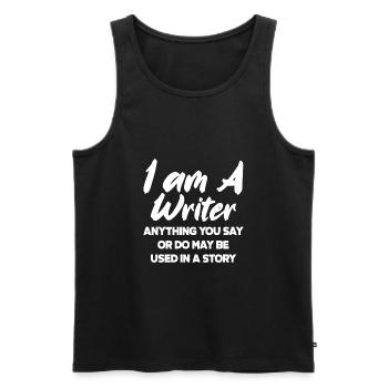 Author Author Funny Author Gift - Men's Premium Organic Tank Top - black - Front - AI Model Male 178 light (178cm)