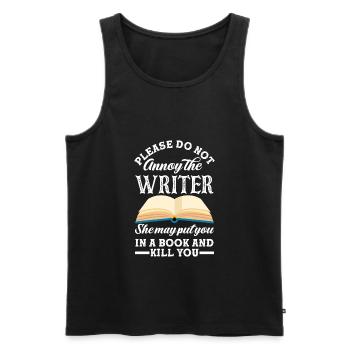 Author Author Funny Author Gift - Men's Premium Organic Tank Top - black - Front - AI Model Male 178 light (178cm)