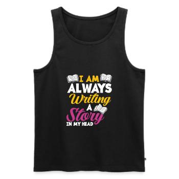 Author Author Funny Author Gift - Men's Premium Organic Tank Top - black - Front - AI Model Male 178 light (178cm)