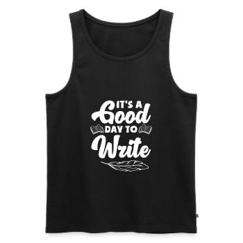 Author Author Funny Author Gift - Men's Premium Organic Tank Top - black - Front - AI Model Male 178 light (178cm)