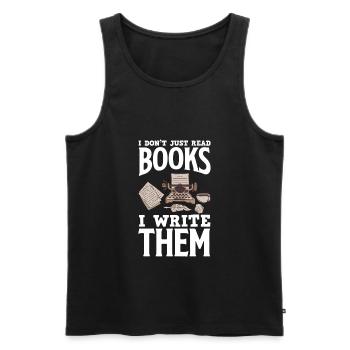 Author Author Funny Author Gift - Men's Premium Organic Tank Top - black - Front - AI Model Male 178 light (178cm)