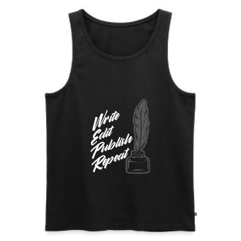 Author Author Funny Author Gift - Men's Premium Organic Tank Top - black - Front - AI Model Male 178 light (178cm)