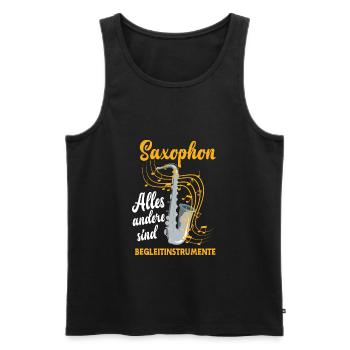 Saxophon Saxophon Saxophon - Männer Premium Bio Tank Top - Schwarz - Vorne - AI Model Male 178 light (178cm)
