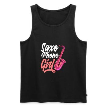 Saxophon Mädchen Jazz Saxophone Girl - Männer Premium Bio Tank Top - Schwarz - Vorne - Michal (187cm)