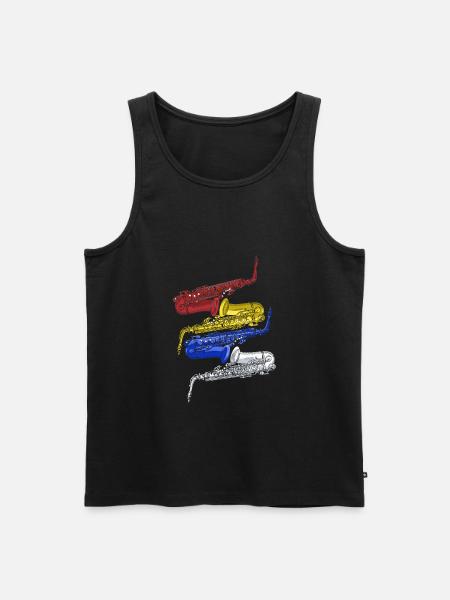 Saxophon Jazz - Männer Premium Bio Tank Top - Schwarz