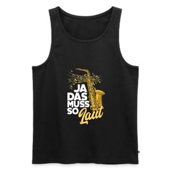 Saxophon Ja Das Muss So Laut Saxophon - Männer Premium Bio Tank Top - Schwarz - Vorne - Michal (187cm)