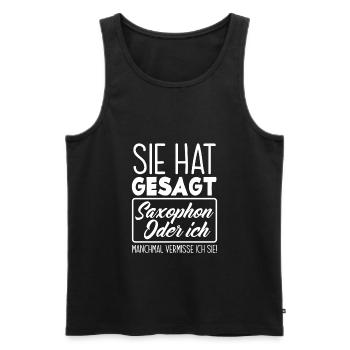 Lustiges Saxophon Spieler Saxophonist Geschenk - Männer Premium Bio Tank Top - Schwarz - Vorne - AI Model Male 178 light (178cm)