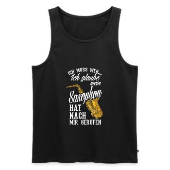Mein Saxophon Hat Nach Mir Gerufen Saxophon - Männer Premium Bio Tank Top - Schwarz - Vorne - Michal (187cm)