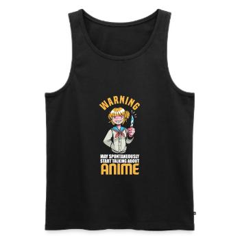 Funny Anime Gift - Men's Premium Organic Tank Top - black - Front - Michal (187cm)